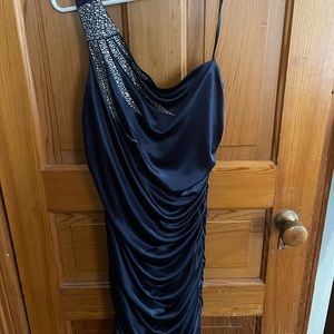 One shoulder blue dress XL